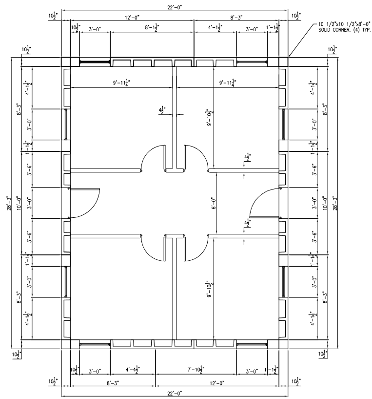 Example four-room Gauntlet floor plan